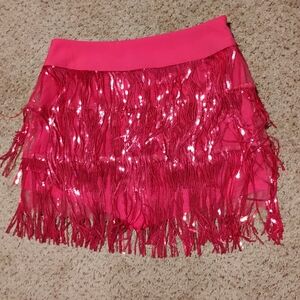 SHEIN Pink Sequin Embellished Mini Skirt